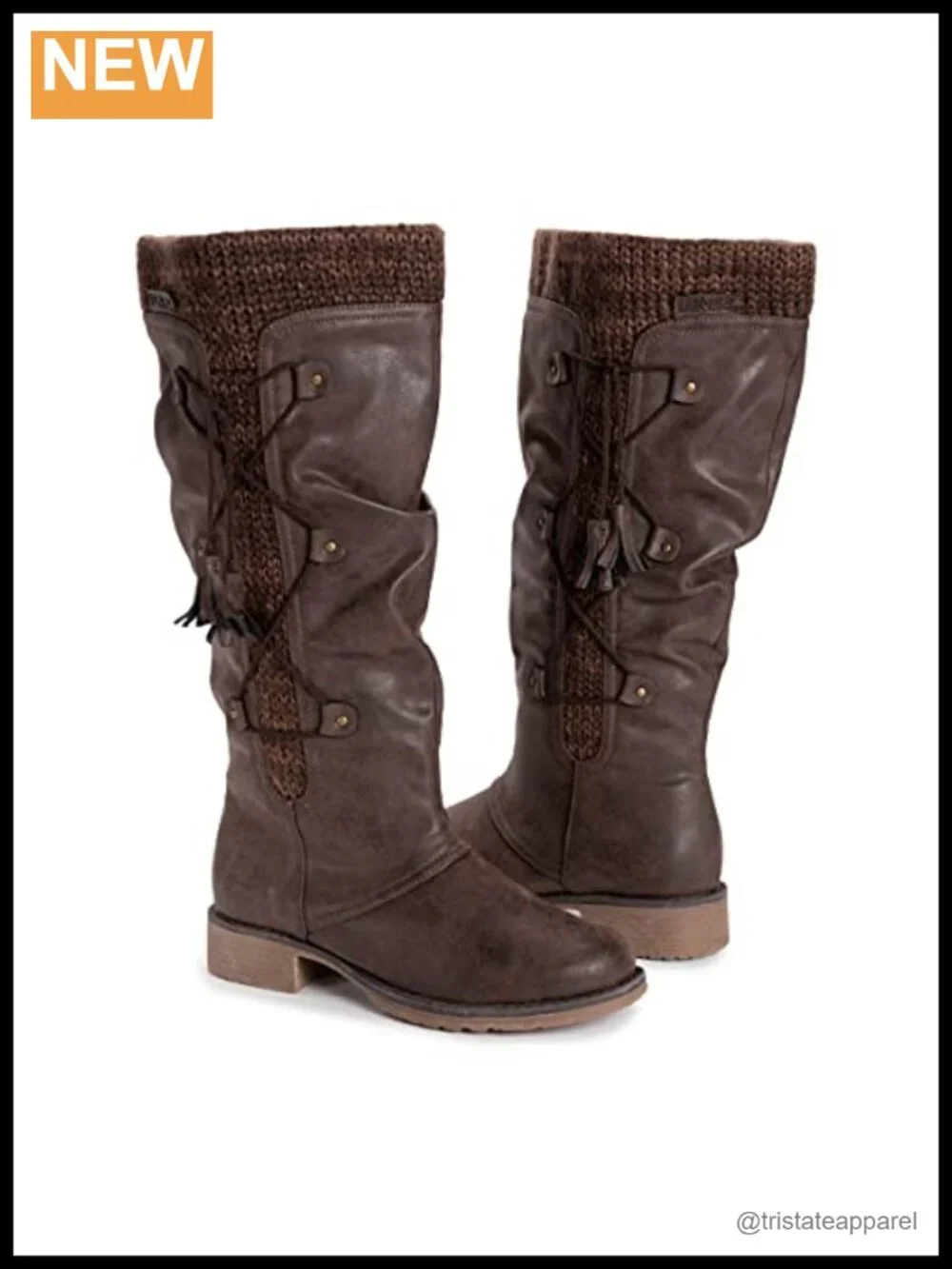 Faux Fur Trim Knee High Mukluk Boots with Memory Foam